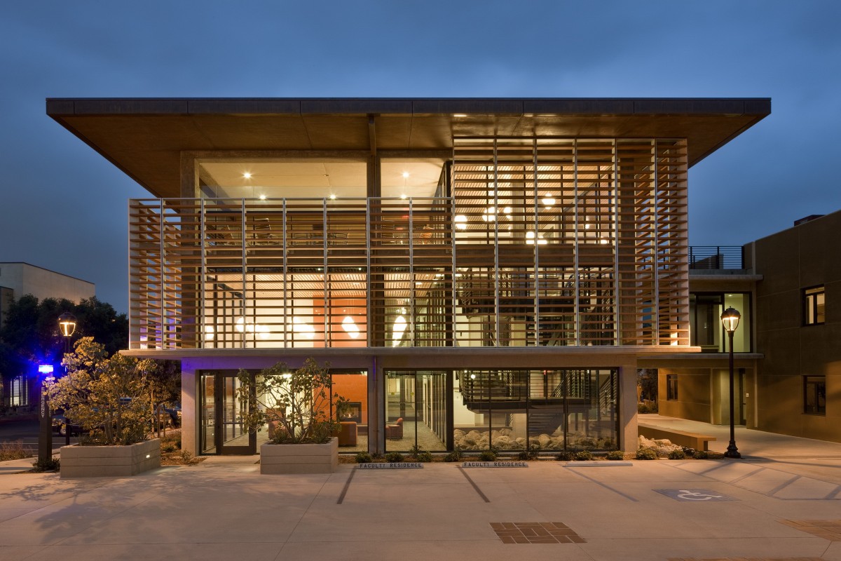 Pomona College Student Housing Exterior Night