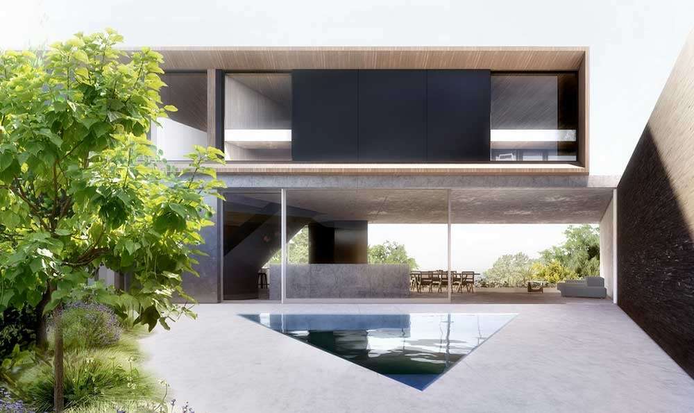 EYRC Architects Emerald Bay Residence Back Yard and Pool